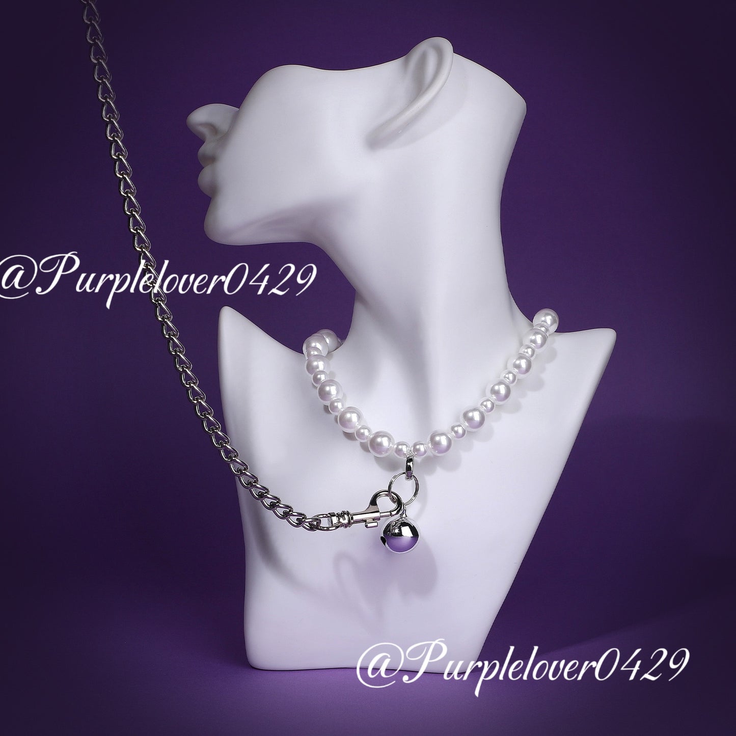 Purple lover luxury Pearl BDSM Set – Elegant Collar, Leash, Gag & Restraint Kit for Dominance Play