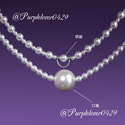 Purple lover luxury Pearl BDSM Set – Elegant Collar, Leash, Gag & Restraint Kit for Dominance Play